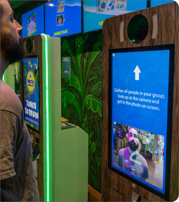 Facial association kiosk