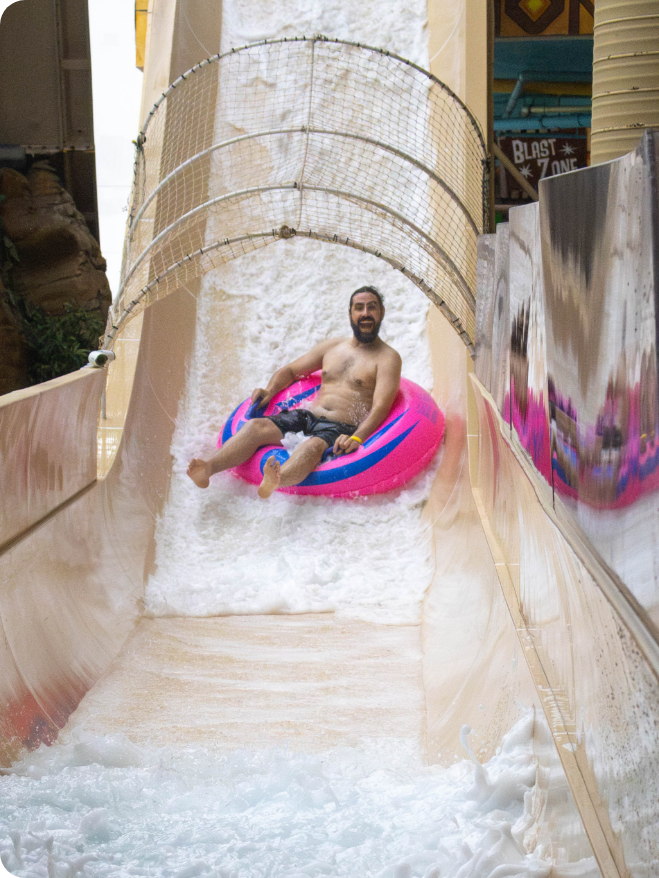 Waterpark rider splash